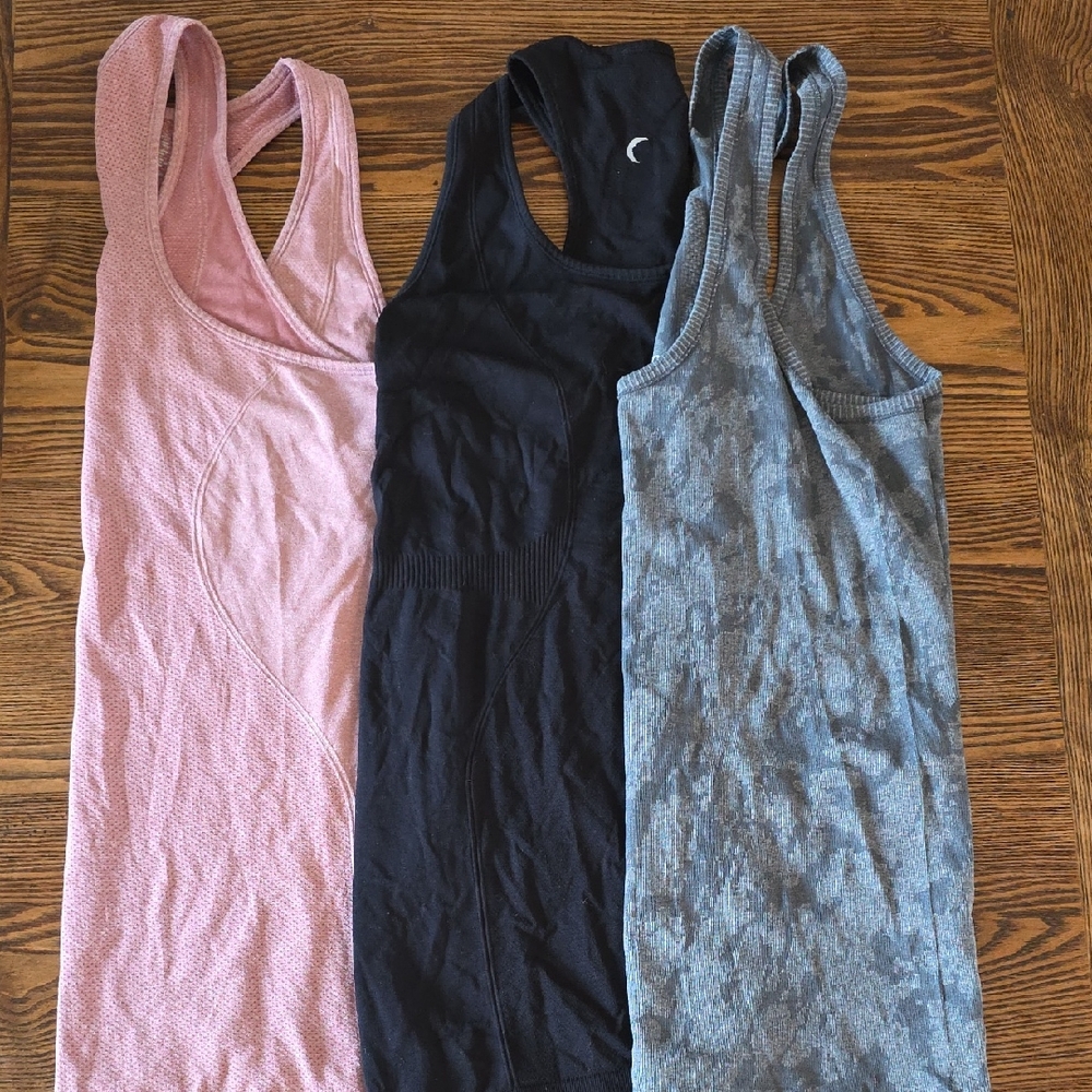 ZYIA Women's Racerback Tank Trio - Pink, Black, Gray